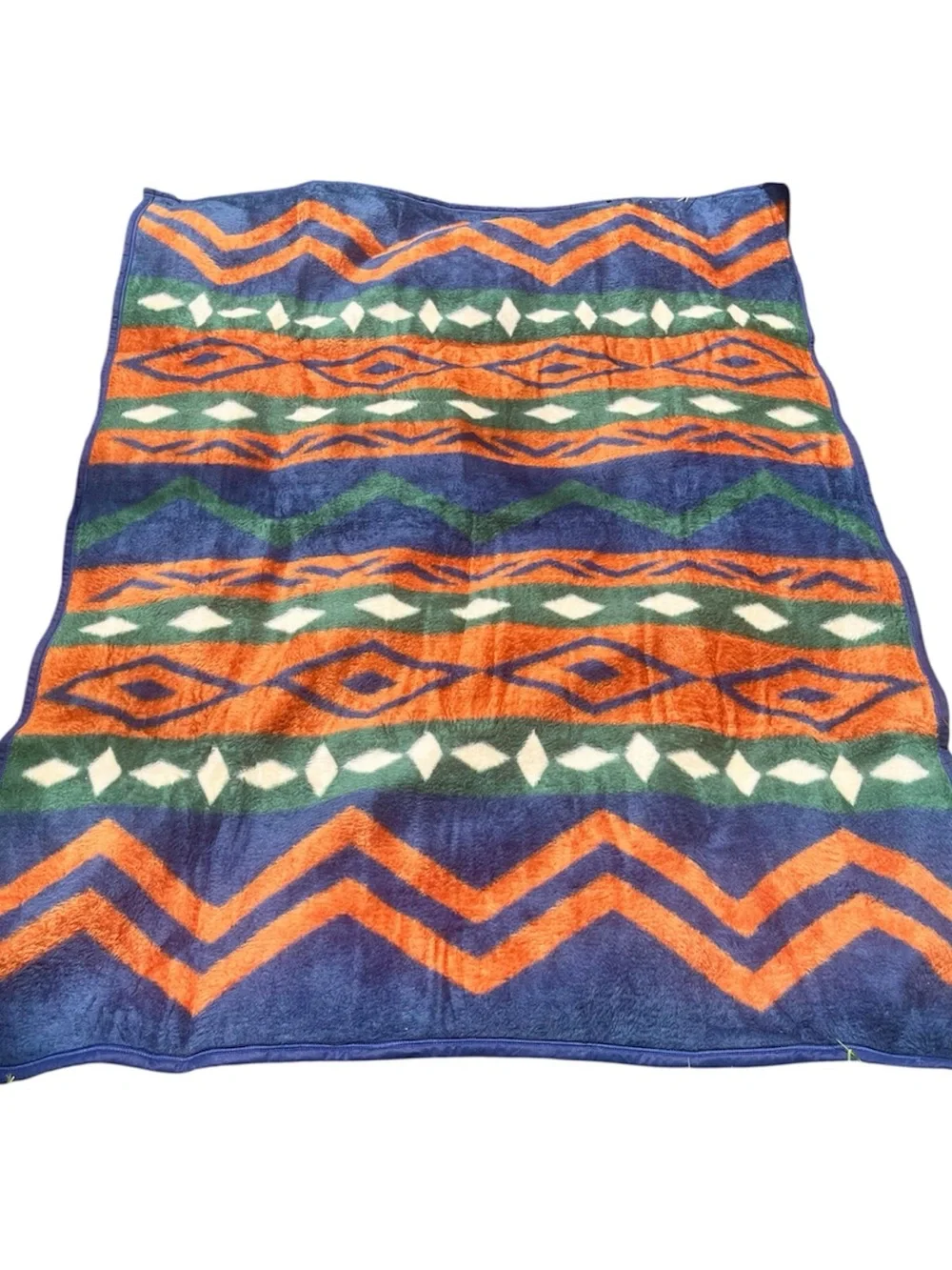 Vintage Biederlack Throw Blanket – Southwestern Geometric Pattern - Made in USA